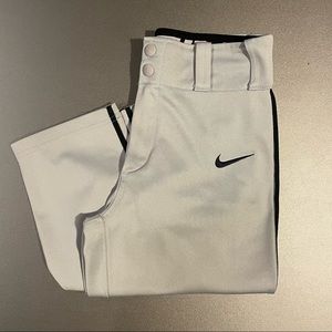 Nike Dri-Fit Baseball Pants Youth Large Gray with Black Stripe, Boy’s L